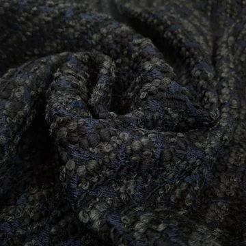Chanel szövet - Fekete-kék-szürke színben, cirmos