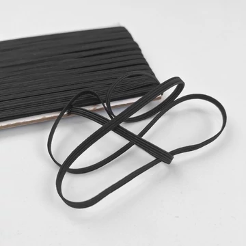 Gumiszalag – Bordázott gumi fekete színben, 3mm