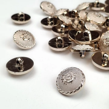 Műanyag gomb – Ékszergomb/címeres gomb óarany színben, 22mm