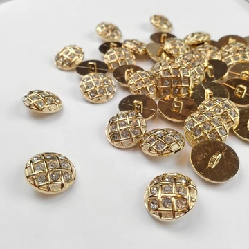 Műanyag gomb 32" – Ékszergomb arany színben, 22mm (2372)