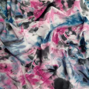 Jég jersey - Batikolt hatású mintával, magenta-kék (26)