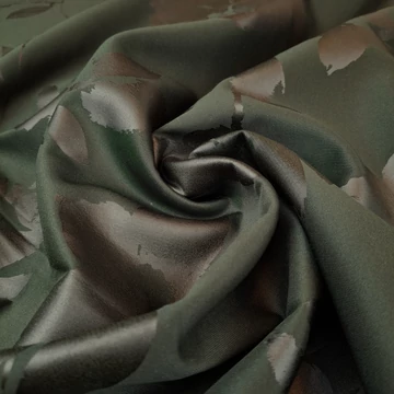 Scuba - Khakizöld színben, fényes virág mintával