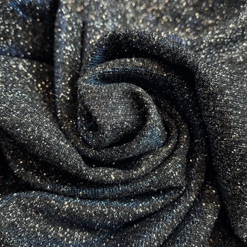 Jersey, lurex - Ezüstös csillámmal és kék szálakkal, elasztikus