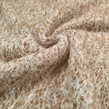 Kötött kelme - Barnás-bézs melange színben, gyapjú Kötött kelme - Barnás-bézs melange színben, gyapjú