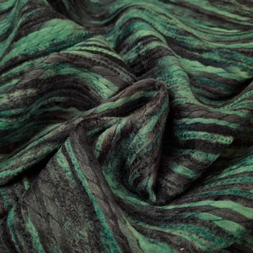 Kötött kelme - Fonott szálas mintával, zöld-fekete színben