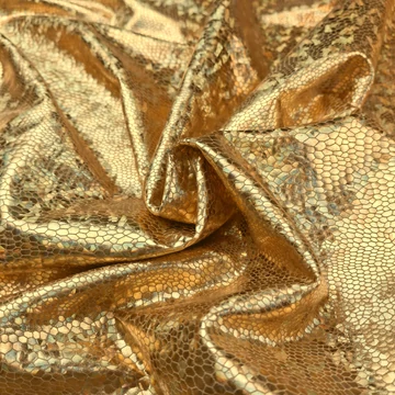 Jersey, lamé - Hologram, arany színben, elasztikus