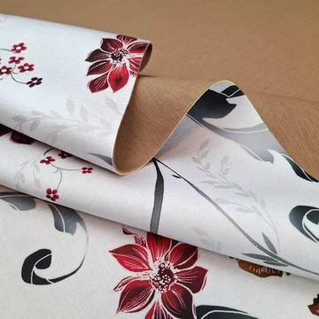 Neoprén - Barna színben, virág mintával, kétoldalas, rugalmas, 2mm