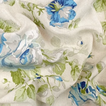 Dekorvászon - Kék rózsás mintával Dekorvászon - Kék rózsás mintával