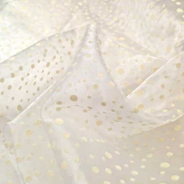 Organza – Bársony pöttyös mintával, bézs