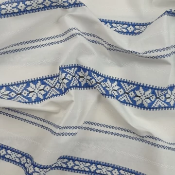 Pamutvászon - Szőttes (száda) mintával, kék