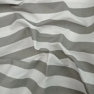 Pamutvászon - Szürke-fehér csíkos mintával, 2cm Pamutvászon - Szürke-fehér csíkos mintával, 2cm