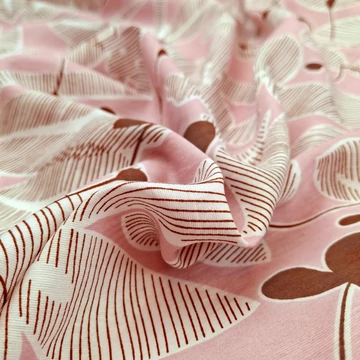 Viszkóz selyem - Mályva színű mintával