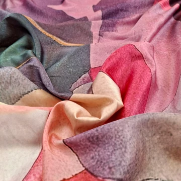 Armani szatén - Absztrakt színes mintával, Digital Print