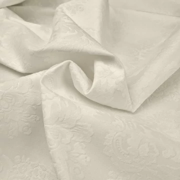 Elasztikus jacquard – Barokk mintával, törtfehér színben