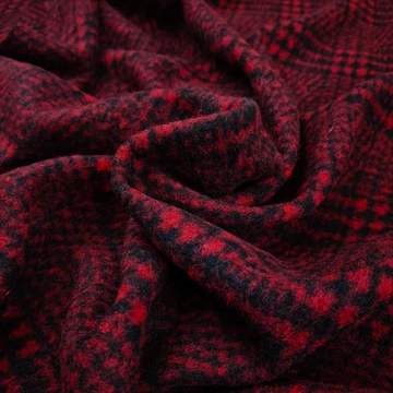 Kötött anyag  – Bordó-fekete, gyapjú Kötött anyag  – Bordó-fekete, gyapjú