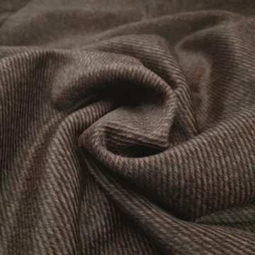 Kabátszövet, kasmír - Sötétbarna színben átlós csíkozással