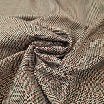 Szövet - Kockás mintával, barna-bordó színben