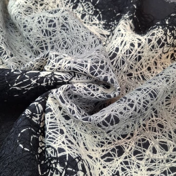 Alkalmi kabátszövet - 3D cérnás mintával, szürke színben, pamut