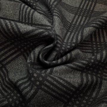 Gyapjú szövet - Fekete-szürke kockás mintával, kétoldalas