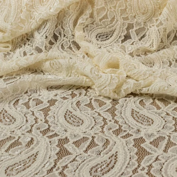 Elasztikus csipke – Vajszínben, amőba mintával