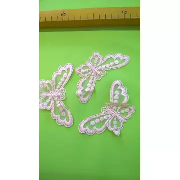 Csipke rátét – Pillangó alakú, rózsaszín