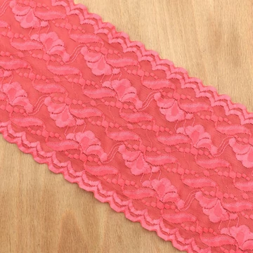 Csipke szalag – Korall színben, elasztikus