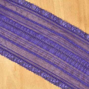 Csipke szalag – Lila színben, elasztikus, 15,5cm