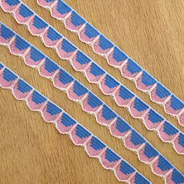 Dekor szalag – Kék és rózsaszín színben, 1cm