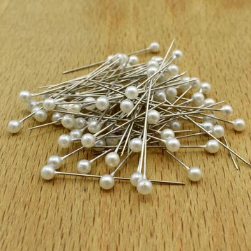 SILBER gombostű – Fehér gyöngy fejű, nikkelezett acél