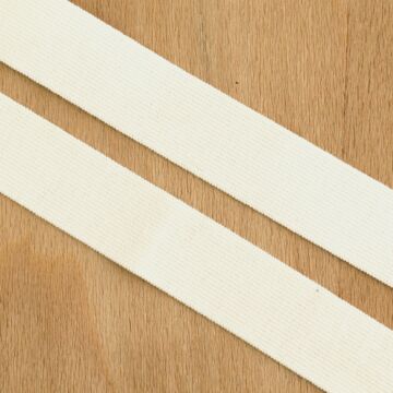 Gumiszalag – Laza nadrág gumipertli fehér színben, 25mm