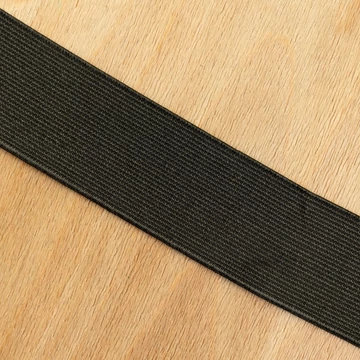 Gumiszalag, szövött – Erős nadrág gumipertli fekete színben, 38mm