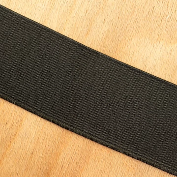 Gumiszalag, szövött – Erős nadrág gumipertli fekete színben, 50mm