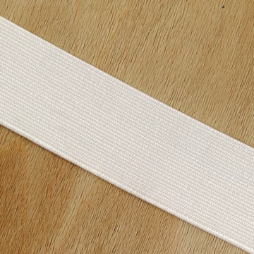 Gumiszalag, szövött – Erős nadrág gumipertli fehér színben, 38mm