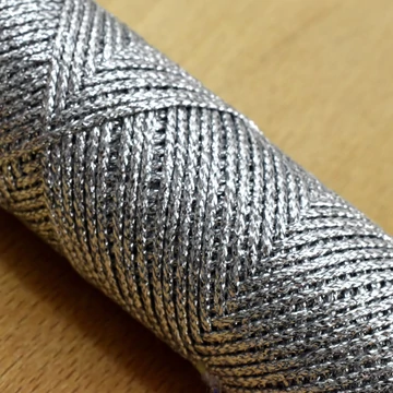 Fémszálas zsinór – Lurex borítással, ezüst színben, 1,3mm