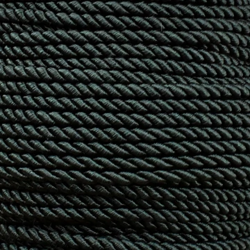 Sodrott zsinór – Sötétzöld színben, fényes, 3mm Sodrott zsinór – Sötétzöld színben, fényes, 3mm