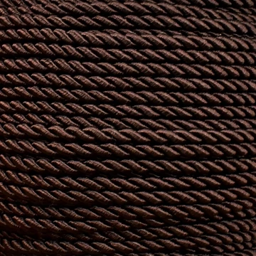 Sodrott zsinór – Sötétbarna színben, fényes, 3mm Sodrott zsinór – Sötétbarna színben, fényes, 3mm