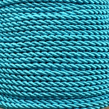 Sodrott zsinór – Türkizkék színben, fényes, 3mm Sodrott zsinór – Türkizkék színben, fényes, 3mm
