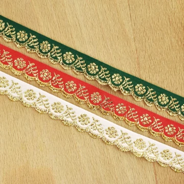 Hímzett szalag – Margitcakk arany lurex hímzéssel, 1,5cm