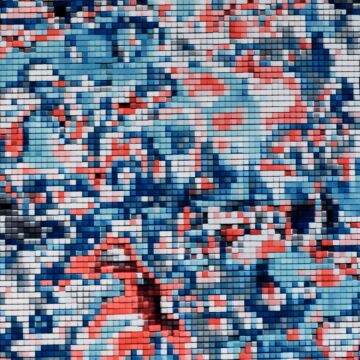 Jég jersey – Apró türkiz mozaikos mintával