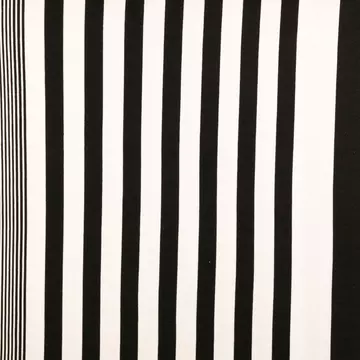 Viszkóz jersey – Fekete-fehér változatos szélességű csíkos mintával