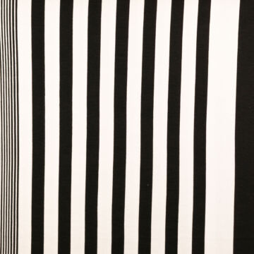 Viszkóz jersey – Fekete-fehér változatos szélességű csíkos mintával
