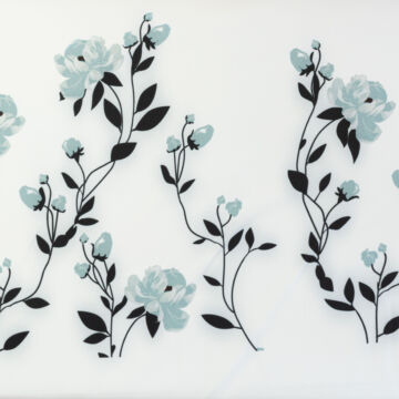 Barbi Crepe – Menta virág mintával, PANELES