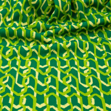 Scuba krepp – Absztrakt mintával, zöld