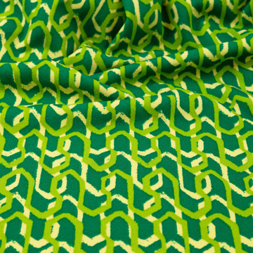 Scuba krepp – Absztrakt mintával, zöld