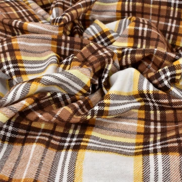 Flanel – Skótkockás mintával, barna árnyalatban