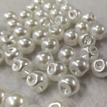 Gyöngy gomb – Gyöngyházfényű, fehér színben, 10mm (2161/16)