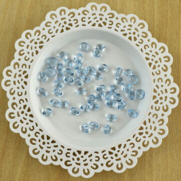 Műanyag gomb – Üveg hatású, kék színben, 16"
