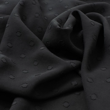 Muszlin jacquard – Pöttyös mintával, fekete színben
