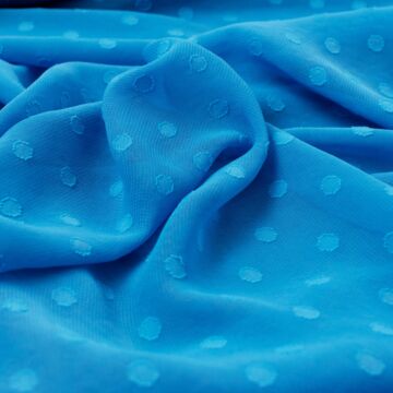Muszlin jacquard – Pöttyös mintával, kék színben