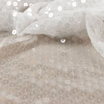 Flitteres muszlin – Fehér színben